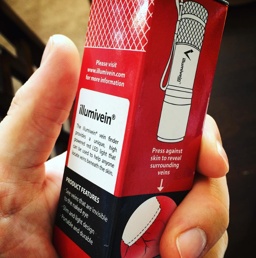Customer photo, Illumivein® packaging held in hand